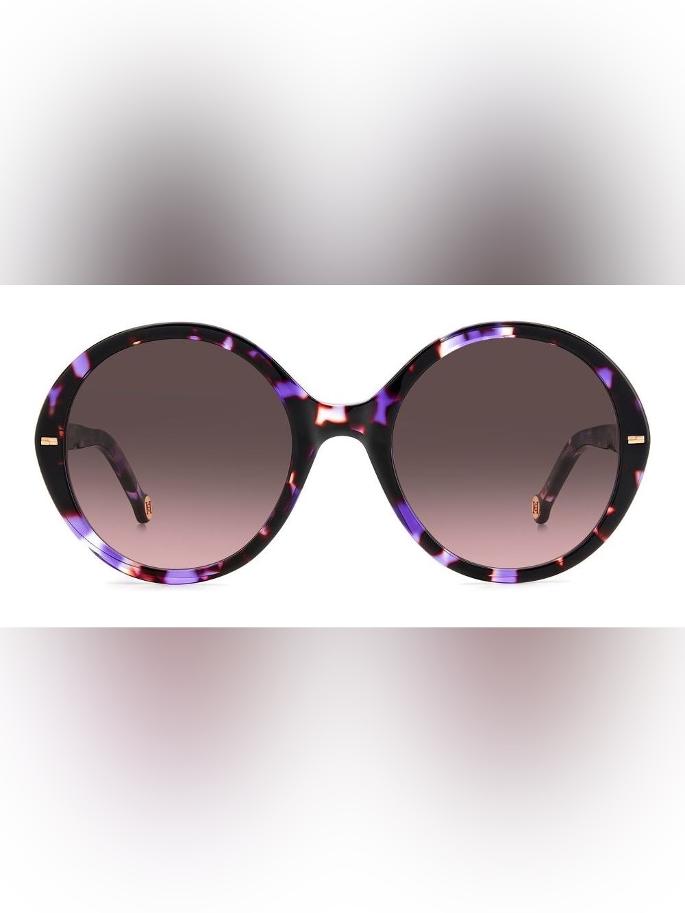 NEW Carolina Herrera HER Purple Violet Tortoiseshell Round Sunglasses